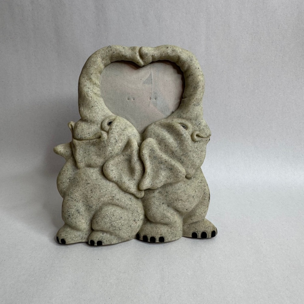 Vintage Quarry Critters Elephant Heart Photo Frame‎ 2002 Y2K
